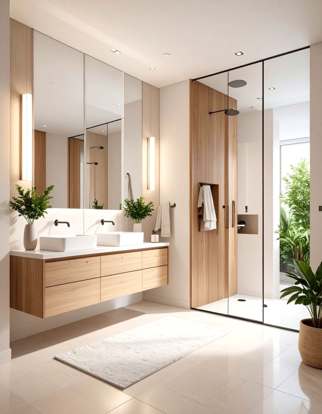 Full Height Mirror Wall - 20 Downstairs Toilet Ideas