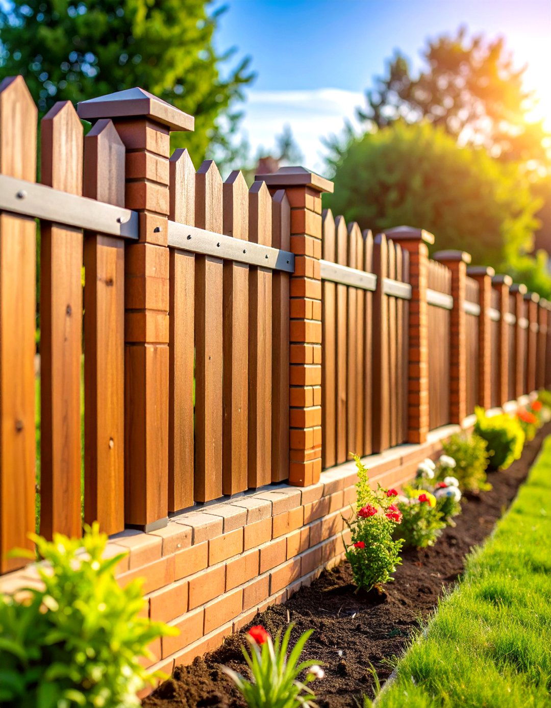 Full Height Privacy Brick Fence - 20 Front Yard Brick Fence Ideas