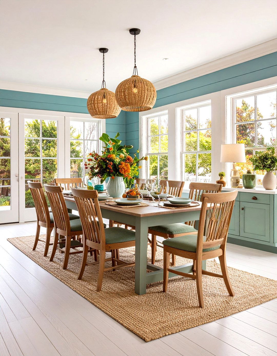 Full Height Shiplap Wainscoting Accent Wall - 20 Dining Room Wainscoting Ideas