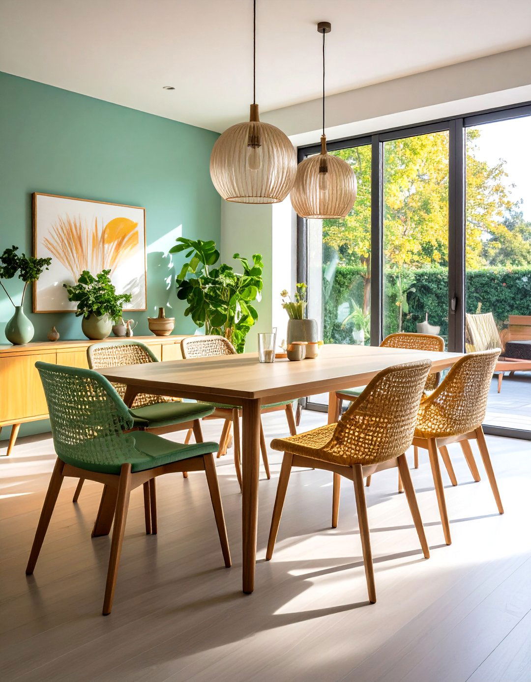 Furnishing with Sleek Lightweight Pieces - 20 Sunroom Dining Room Ideas