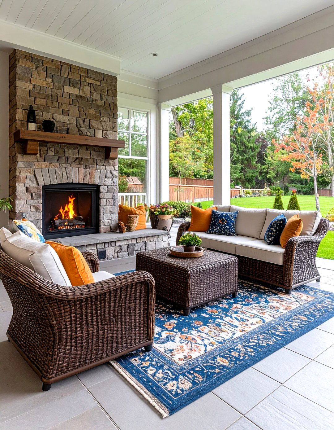 Furniture and Decor Choosing Weather Resistant Pieces - 20 Screened-in Porch With Fireplace Ideas