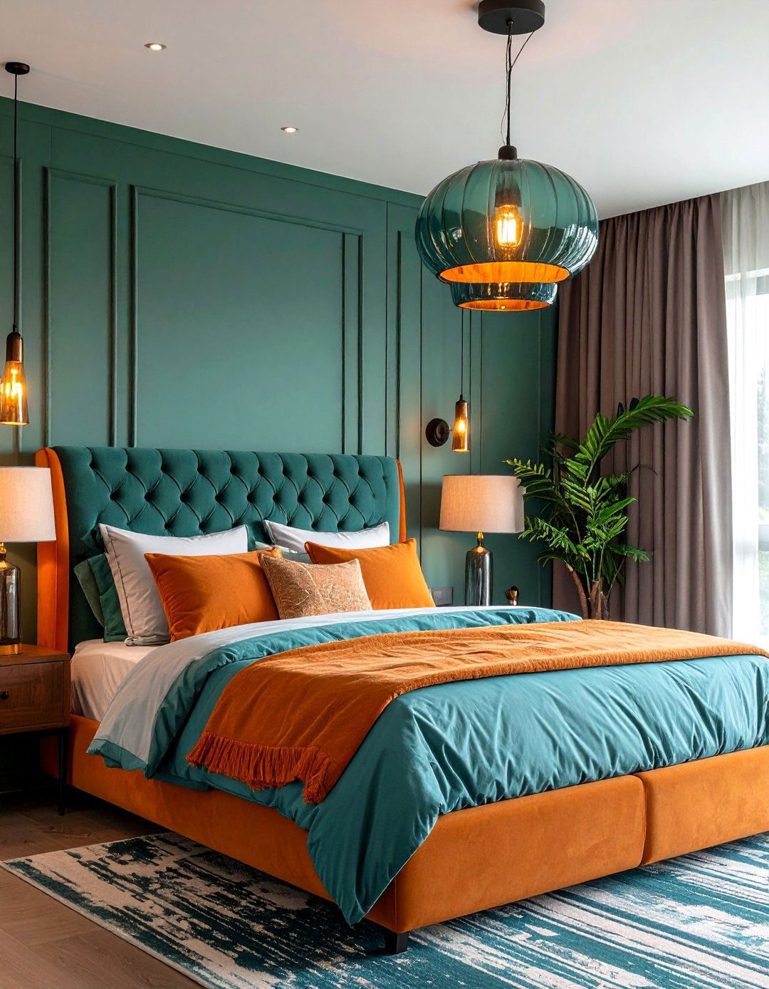 Fusion of Vintage and Modern Themes - 20 Teal and Orange Bedroom Ideas