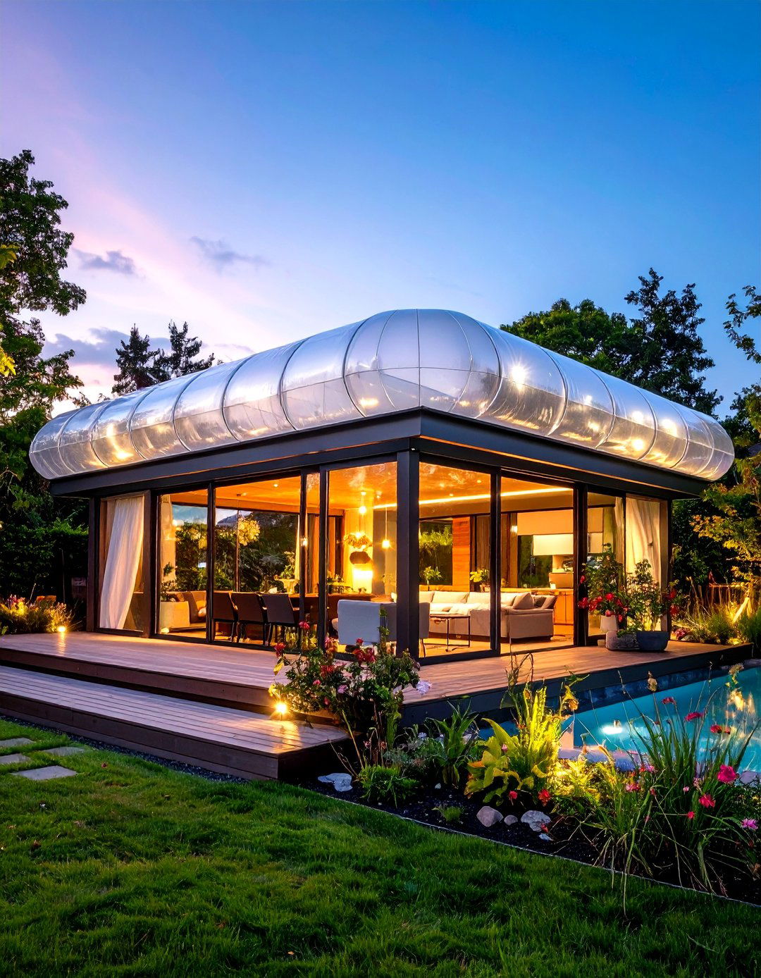 Futuristic ETFE Cushion Deck Roof - 20 Deck Roof Ideas