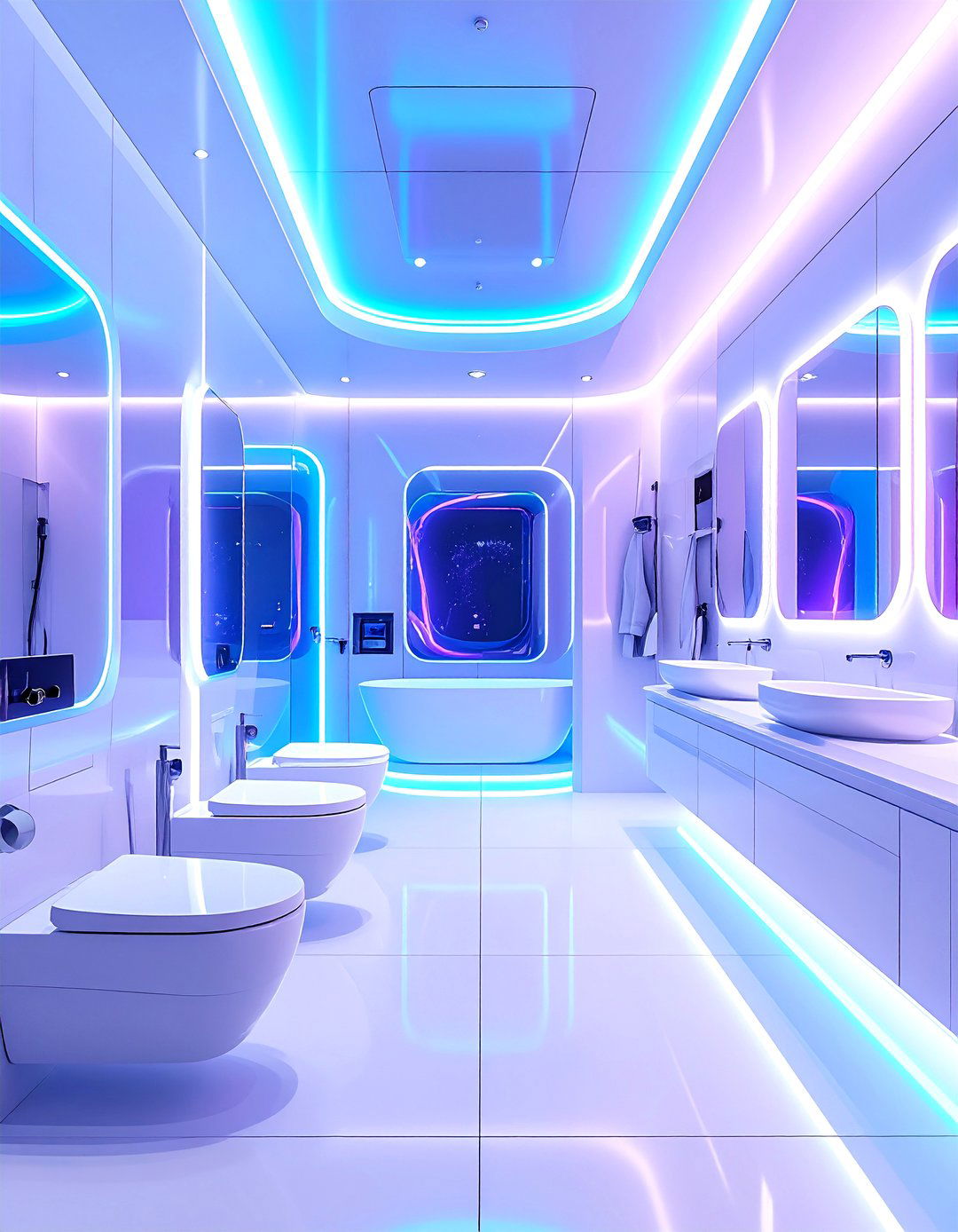 Futuristic Space Age Restaurant Bathroom Experience - 20 Restaurant Bathroom Ideas