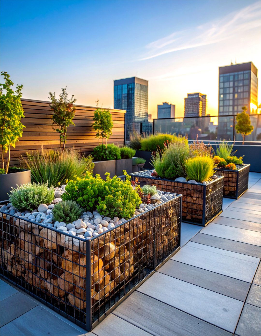 Gabion Garden Edging for Industrial Strength - 20 Garden Edging Ideas