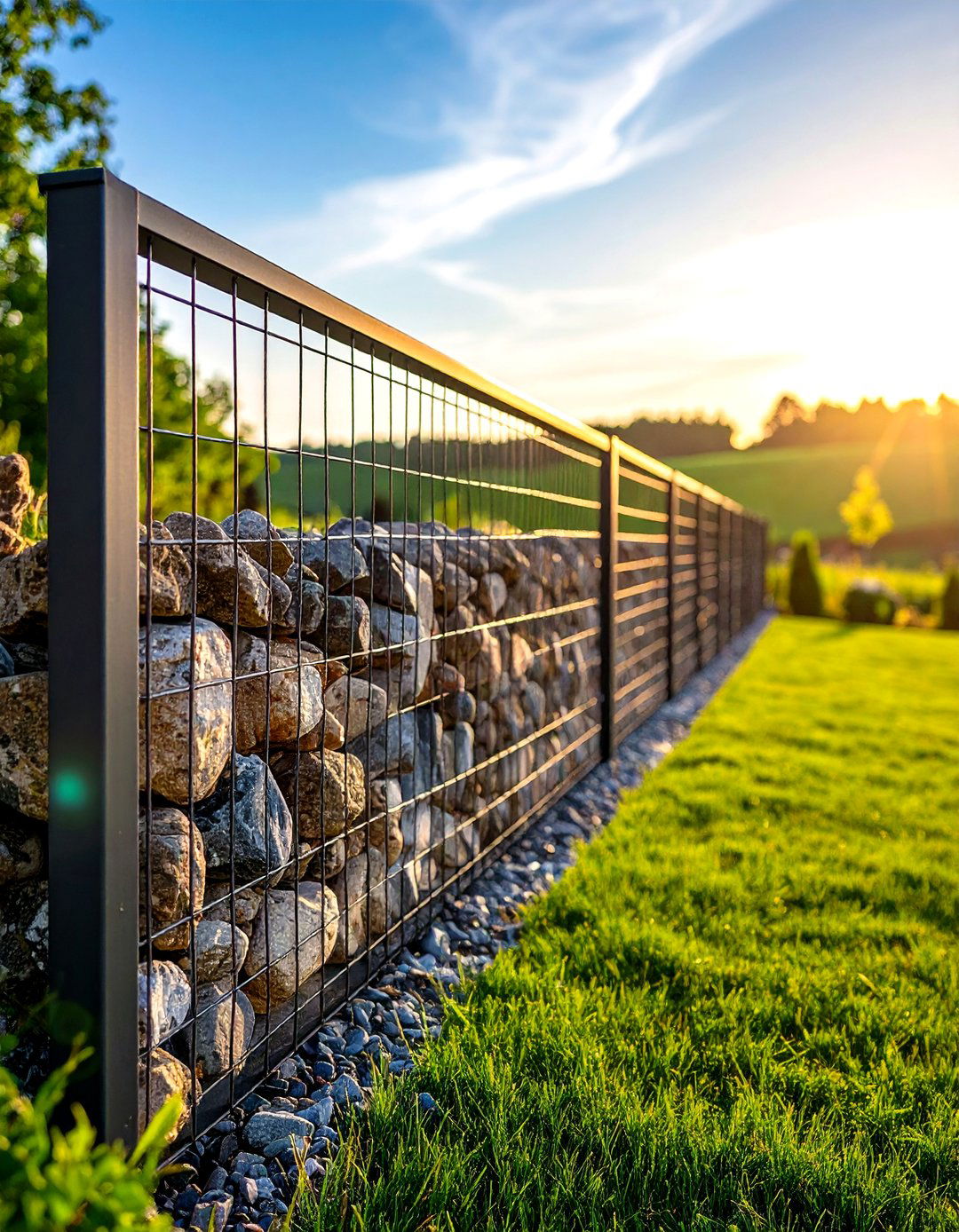 Gabion Privacy Fence - 20 Privacy Fence Ideas