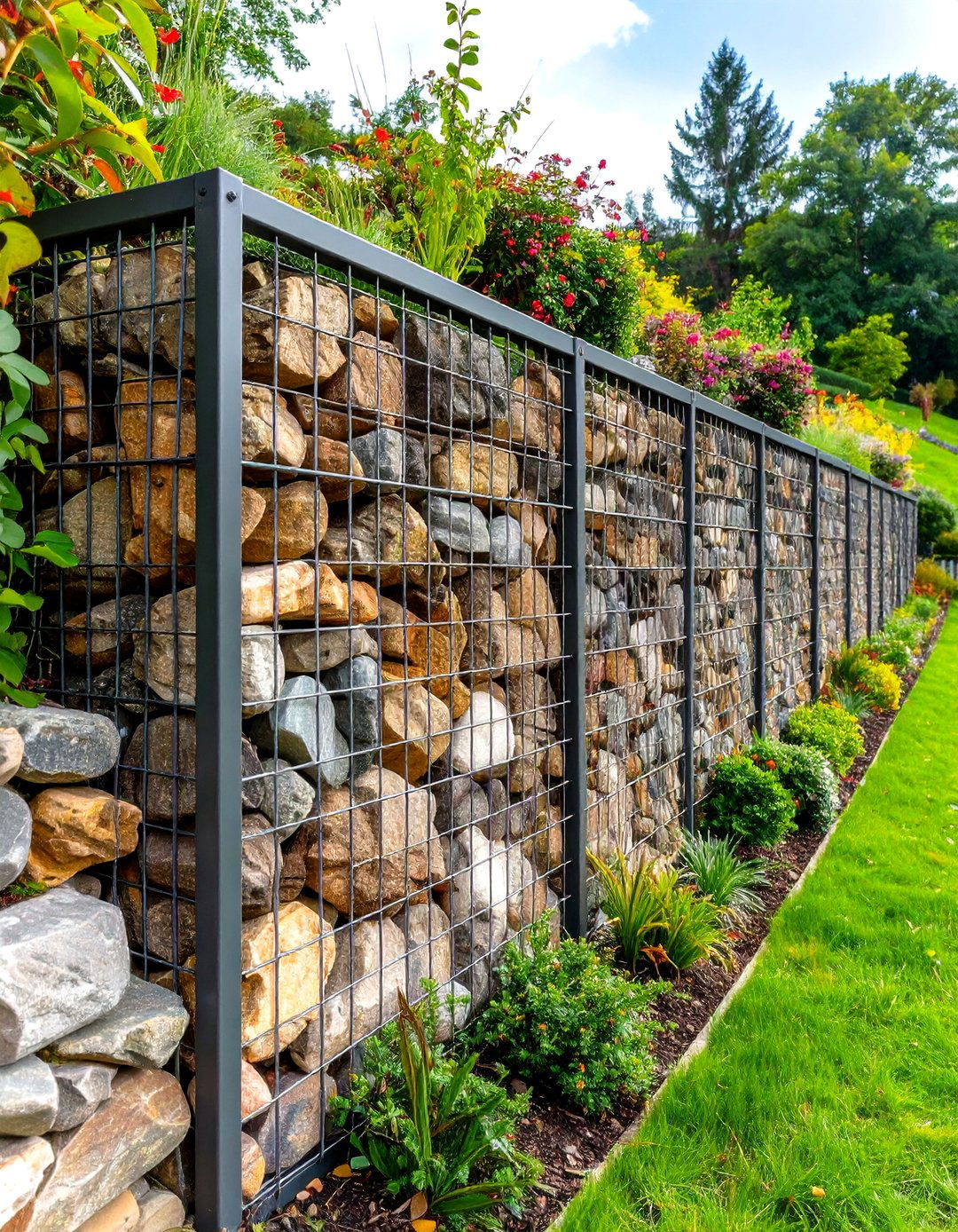 Gabion Wire Cage Retaining Wall - 20 Inexpensive Retaining Wall Ideas