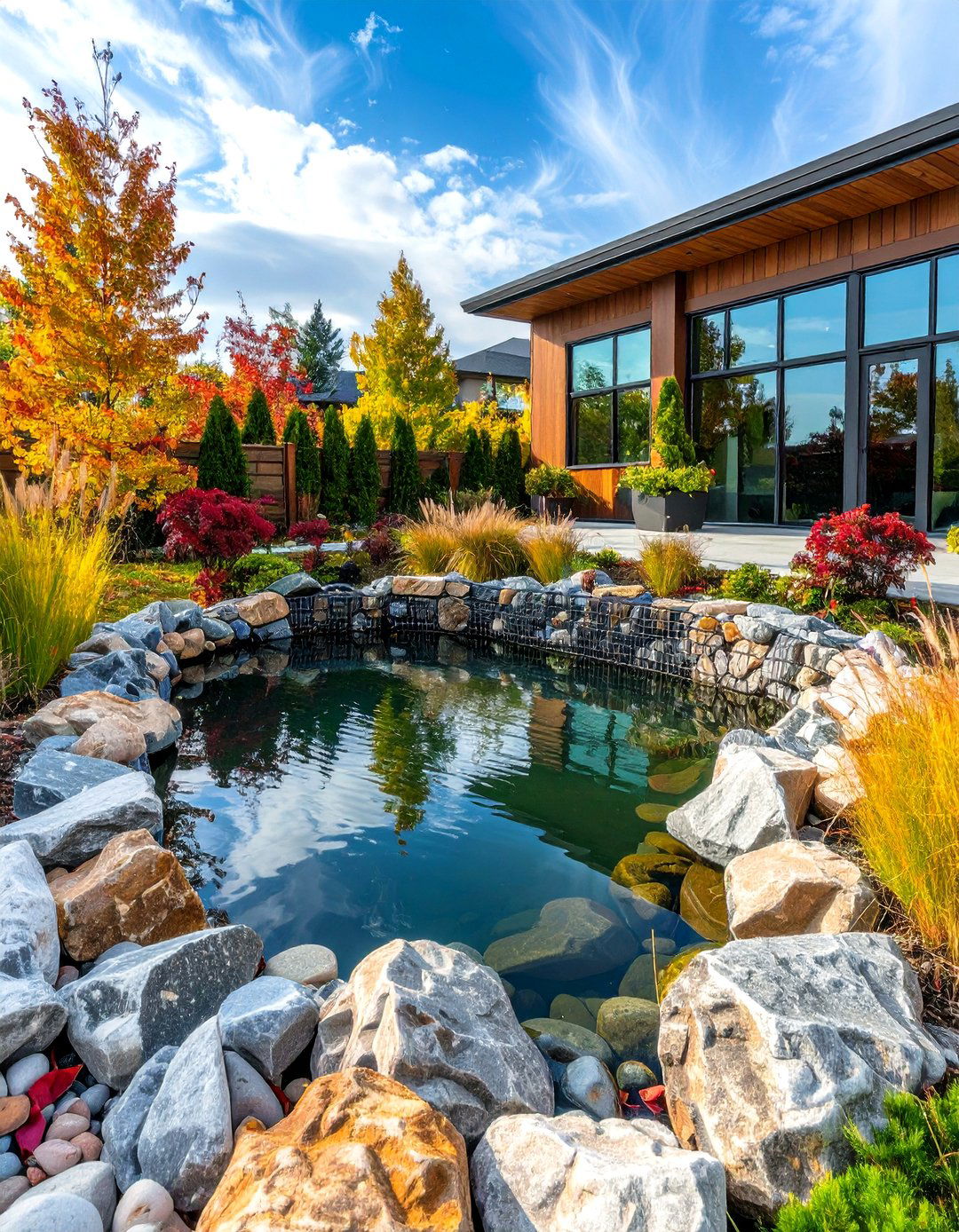 Gabion Wire Pond Edging - 20 Pond Edging Ideas