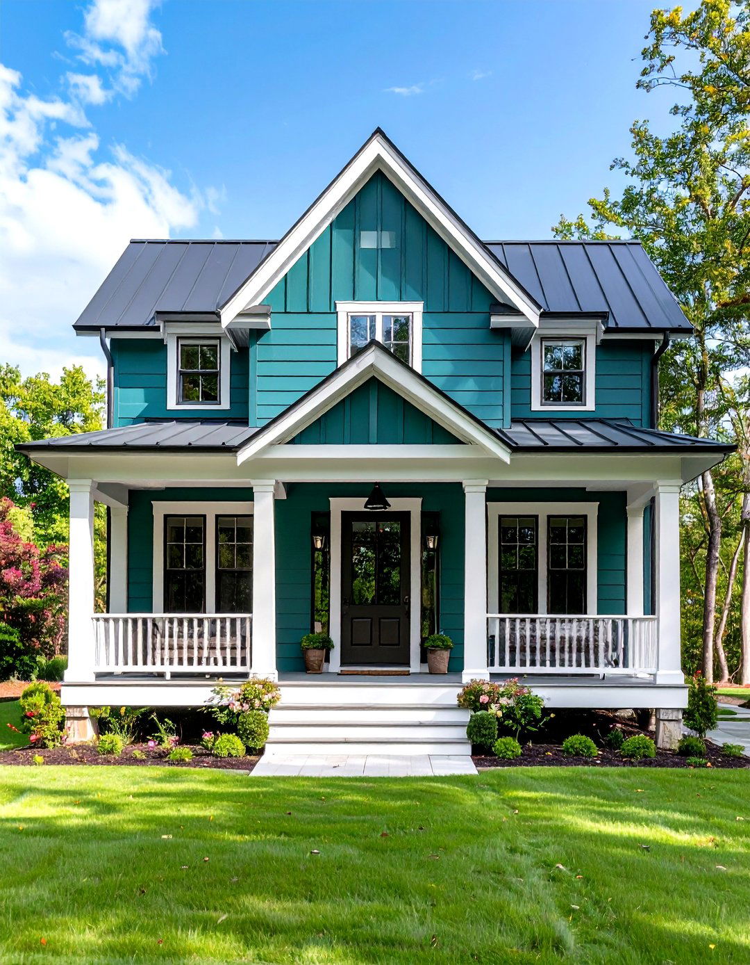 Gable Metal Roof Porch with Traditional Appeal - 20 Metal Roof Porch Design Ideas