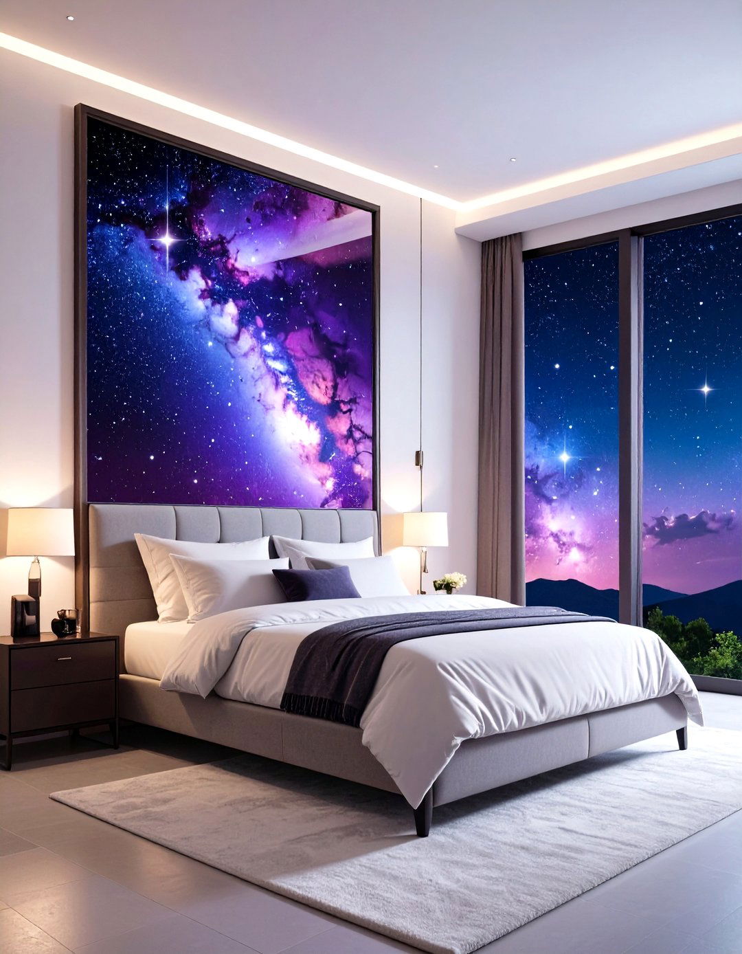 Galaxy Mirror Painting with Cosmic Nebula Effects - 20 Mirror Painting Ideas