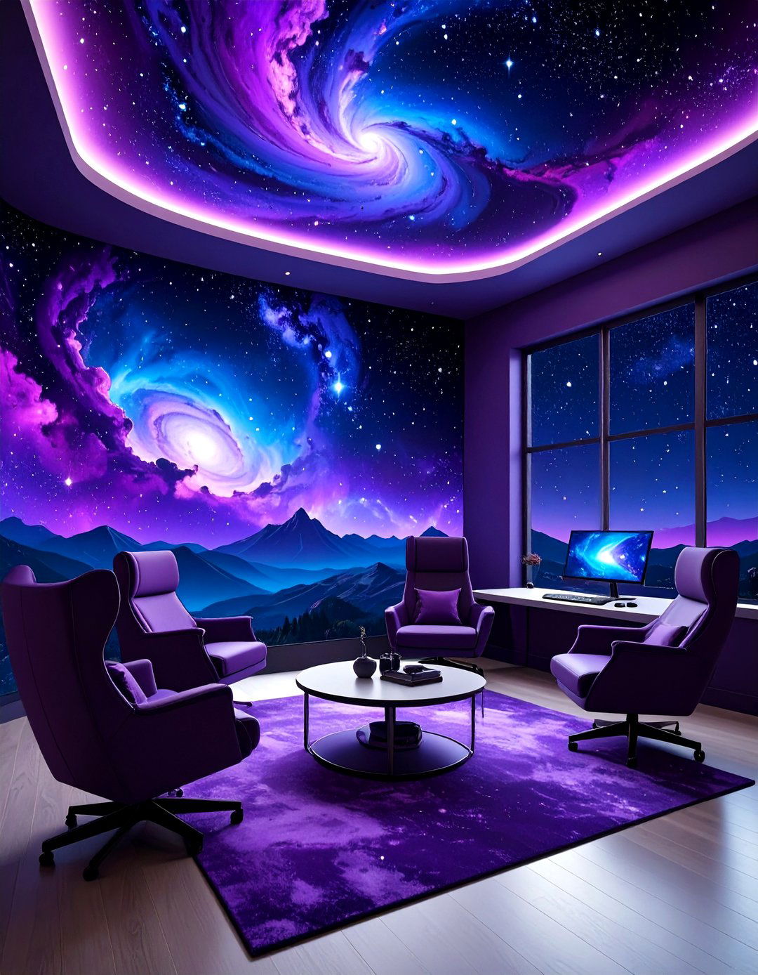 Galaxy Mural Escape - 20 Game Room Paint Ideas