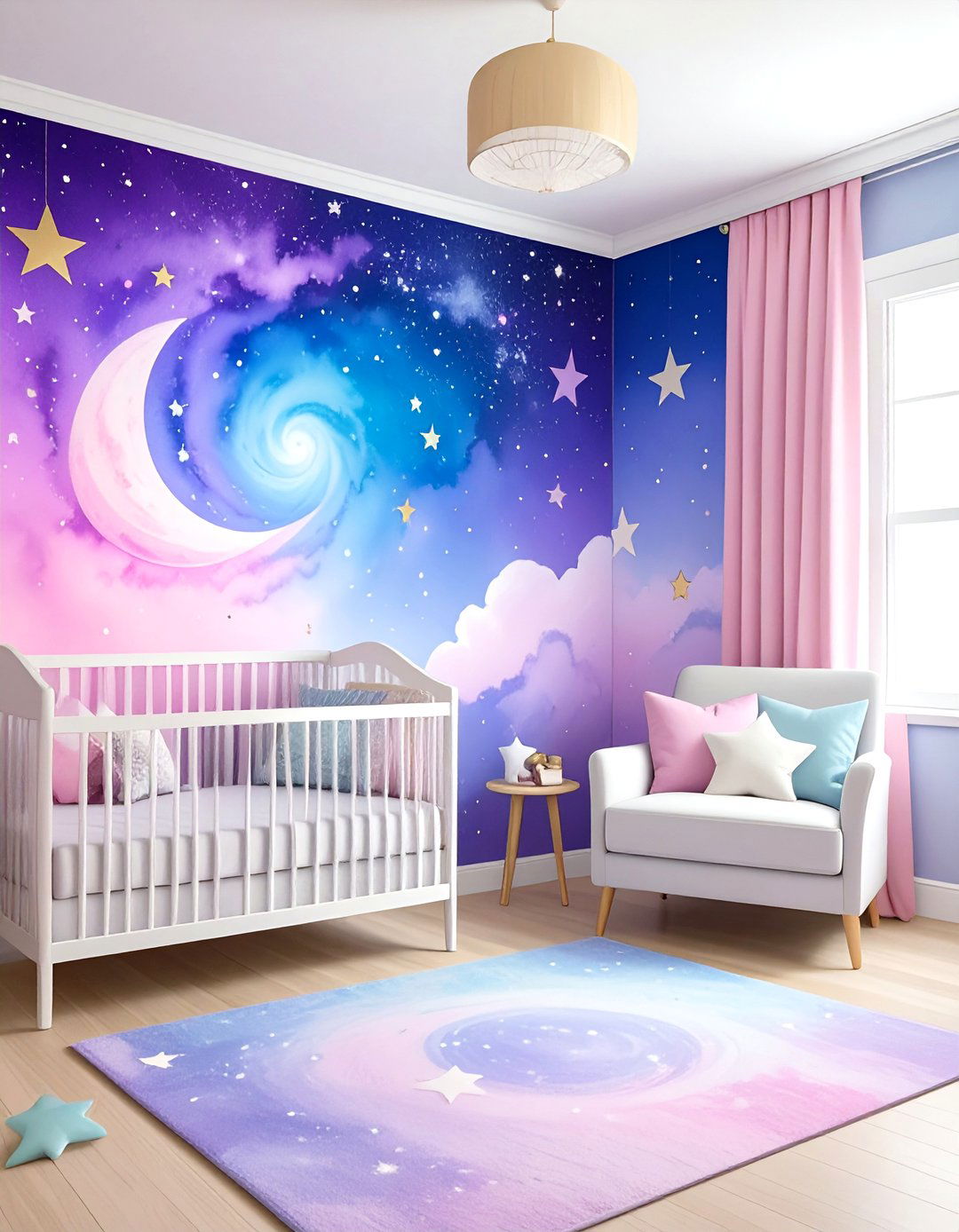 Galaxy Mural - 20 Space-themed Nursery Ideas