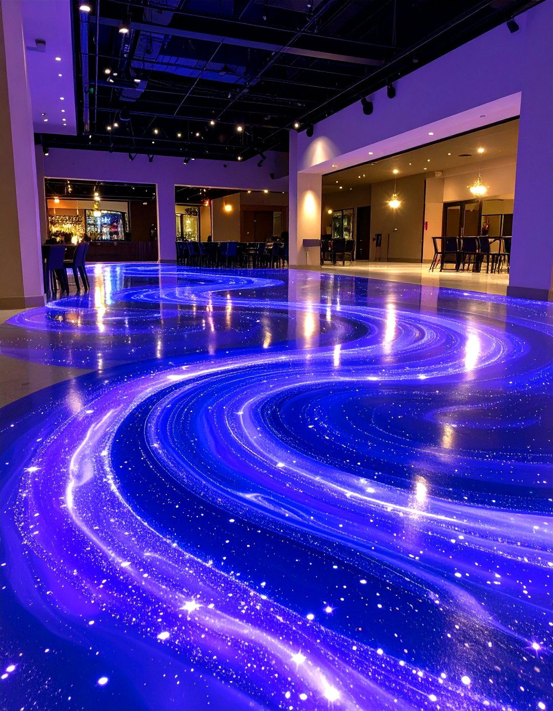 Galaxy Themed Metallic Epoxy Floor - 20 Epoxy Floor Designs