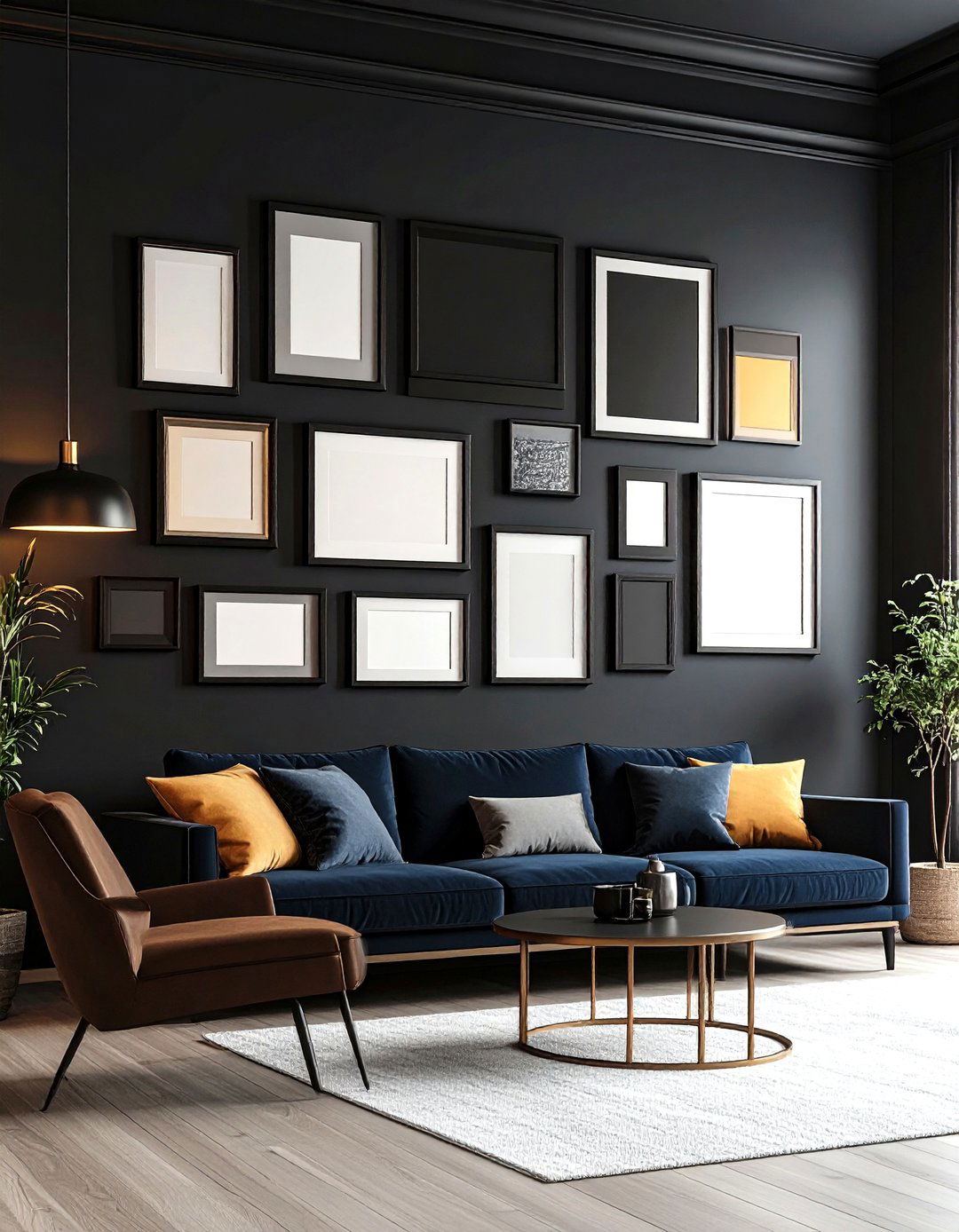 Gallery Ready Black Accent Wall - 20 Black Accent Wall Ideas