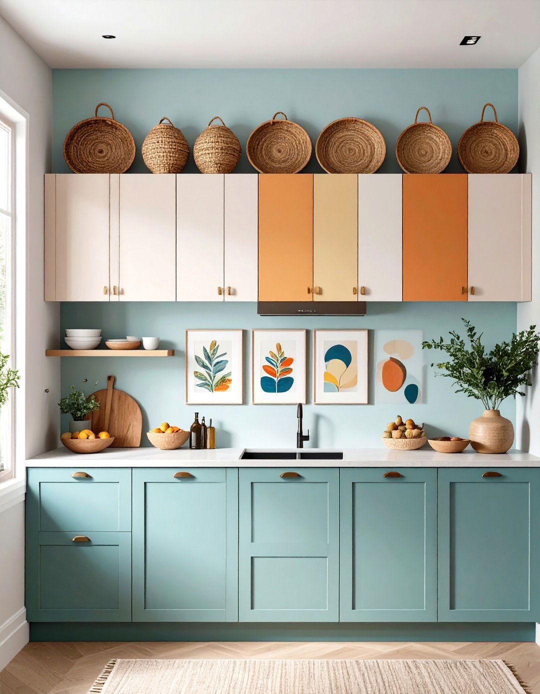 Gallery Wall Art to Blur Dining and Living Energy - 20 Boho Kitchen Ideas