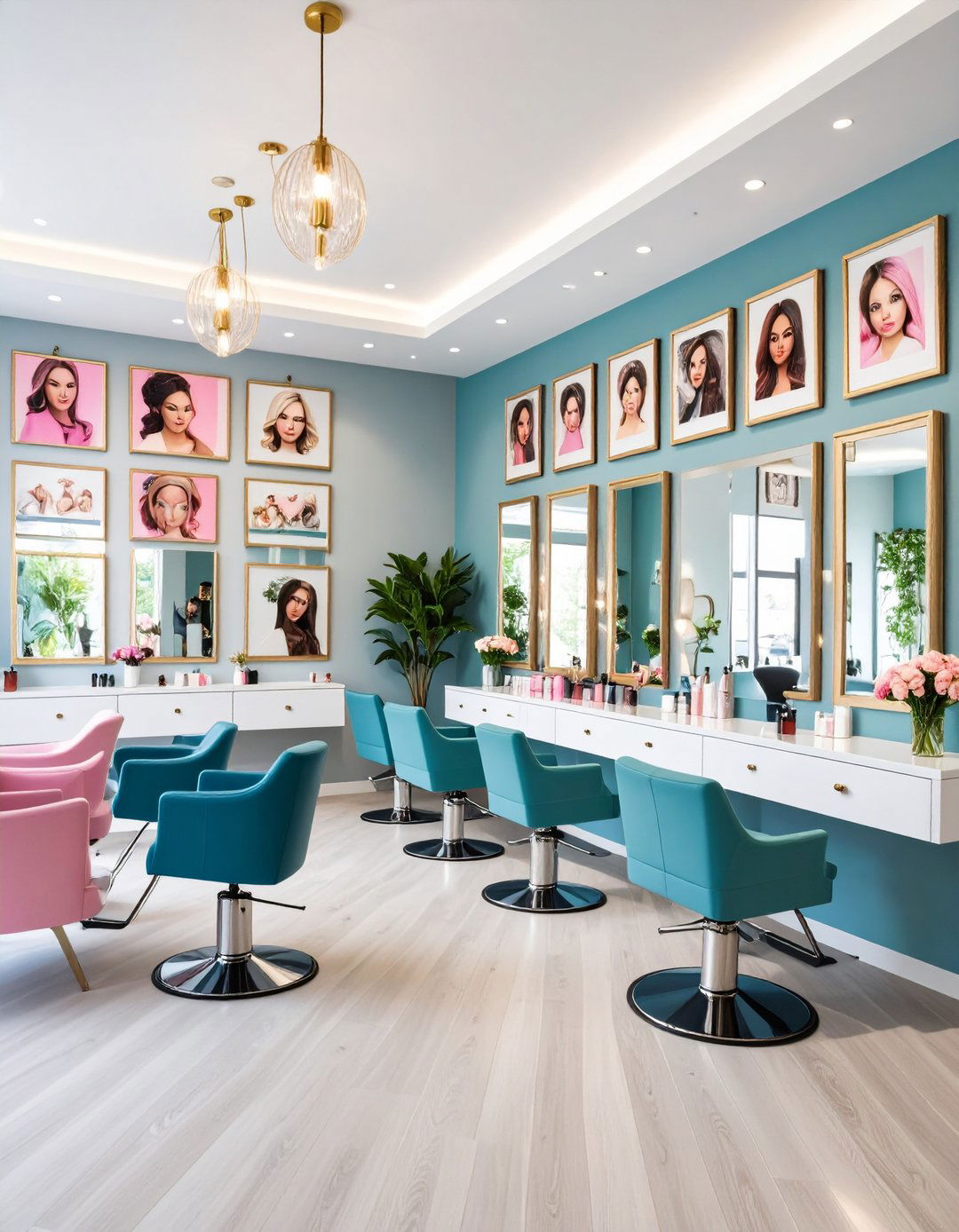 Gallery Wall Features - 20 Salon Interior Design Ideas