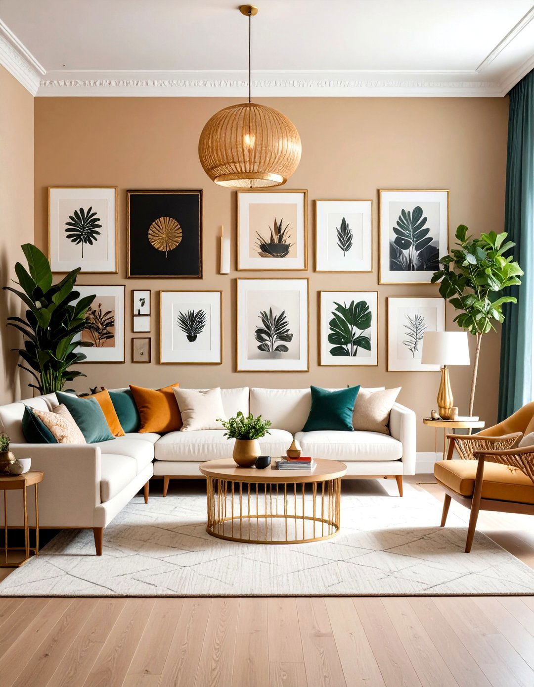 Gallery Wall Tells Stories in a Grey and White Living Room - 20 Grey and White Living Room Ideas