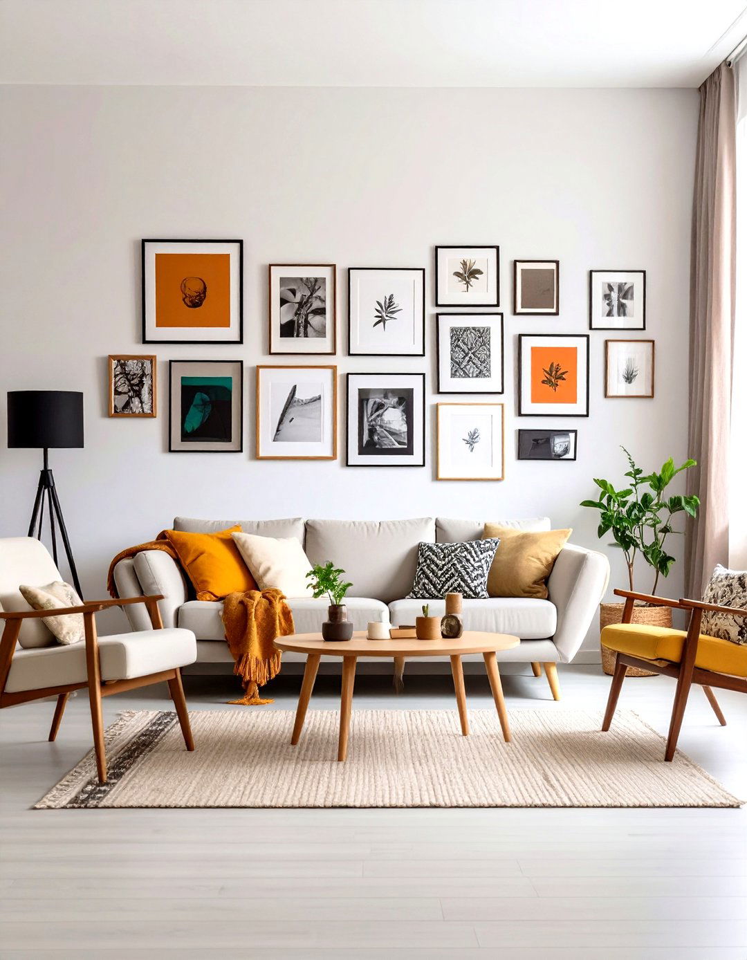 Gallery Walls for Transitional Living Room Character - 20 Transitional Living Room Ideas