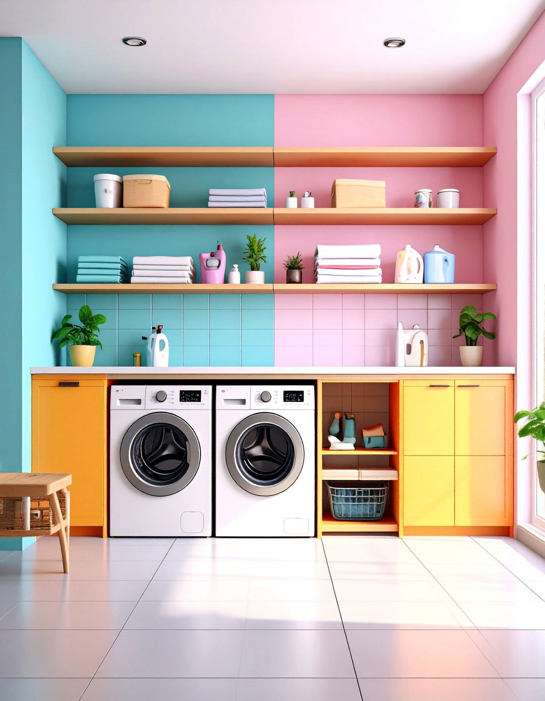 Galley Style Layout - 20 Small Laundry Room Ideas With a Top Load Washing Machine