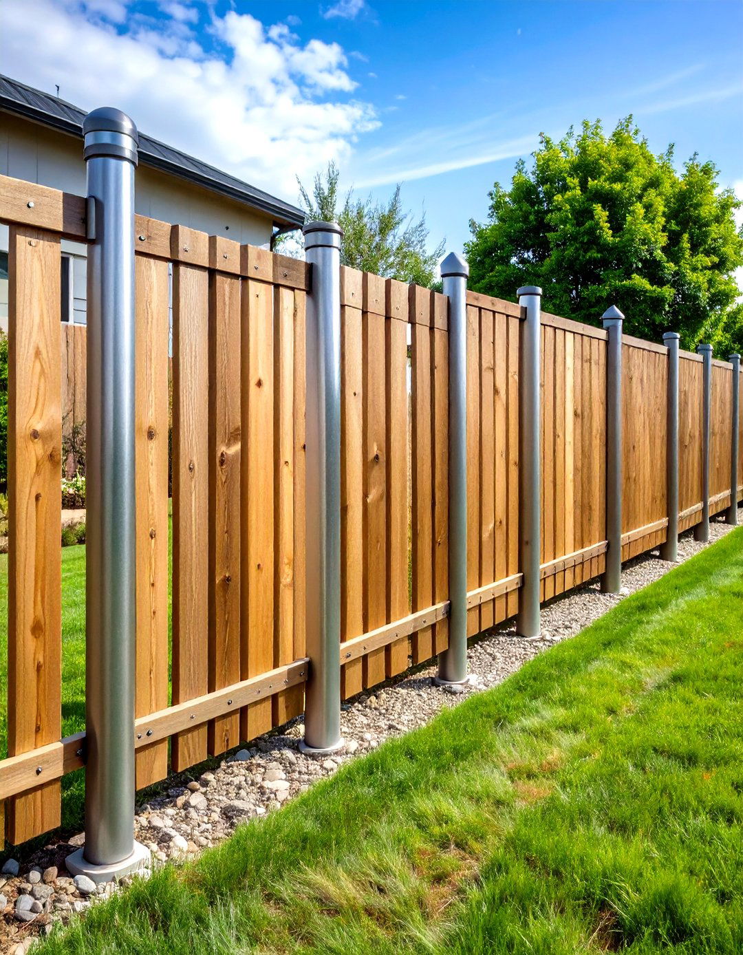 Galvanized Pipe Rails - 20 Split Rail Fence Ideas
