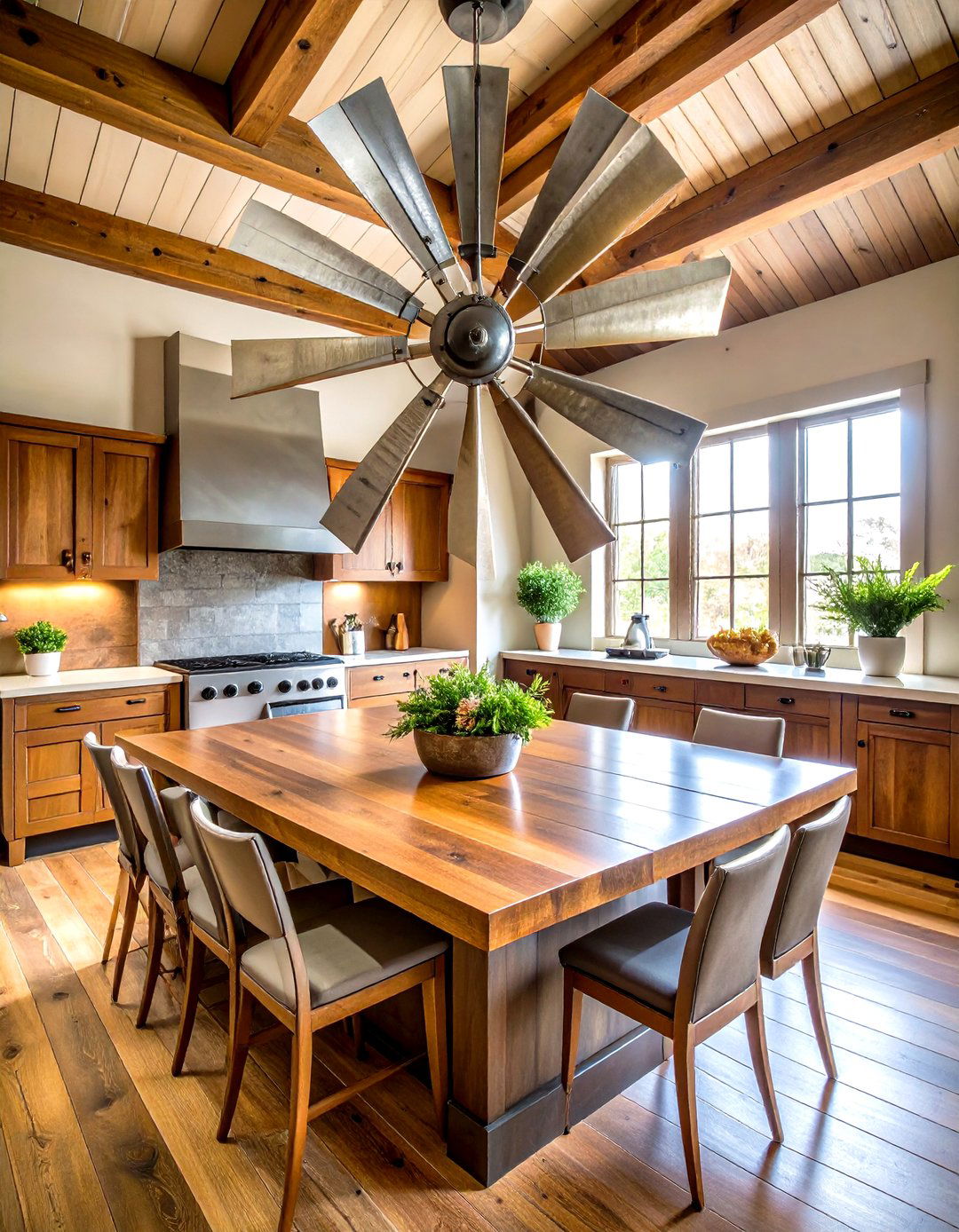 Galvanized Windmill Blades for Farmhouse Flair - 20 Farmhouse Wall Decor Ideas