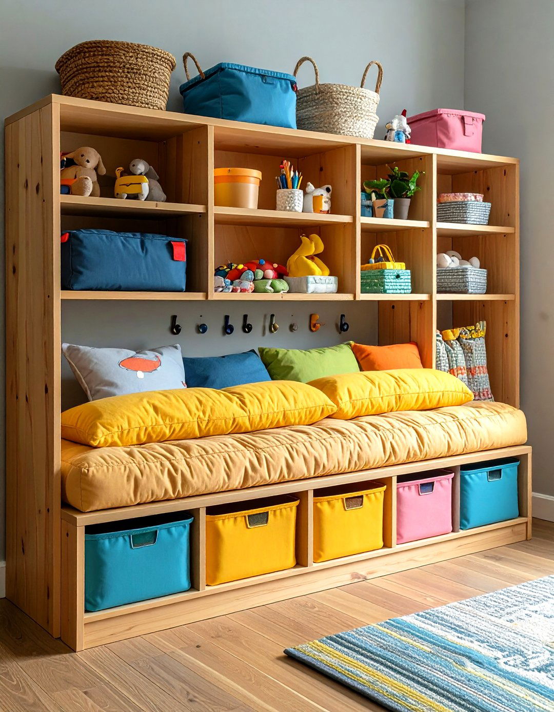 Garage Entryway Bench with Shoe Cubbies - 20 Garage Entryway Ideas