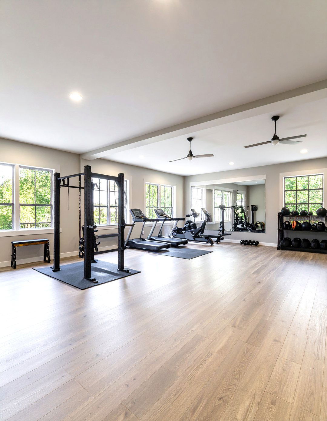 Garage Multi Zone Home Gym Transformation - 20 Home Gym Ideas