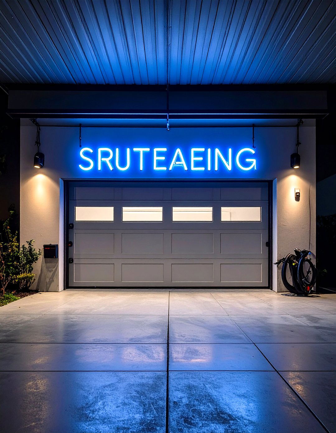 Garage Neon Statement Signage - 20 Garage Decor Ideas