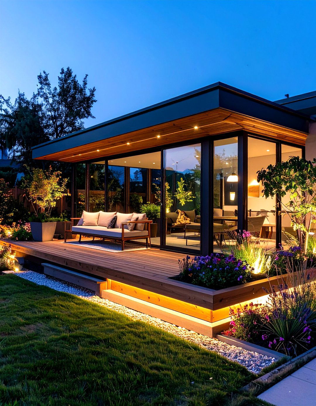 Garden Bench Glass Porch Integration - 20 Glass Porch Design Ideas