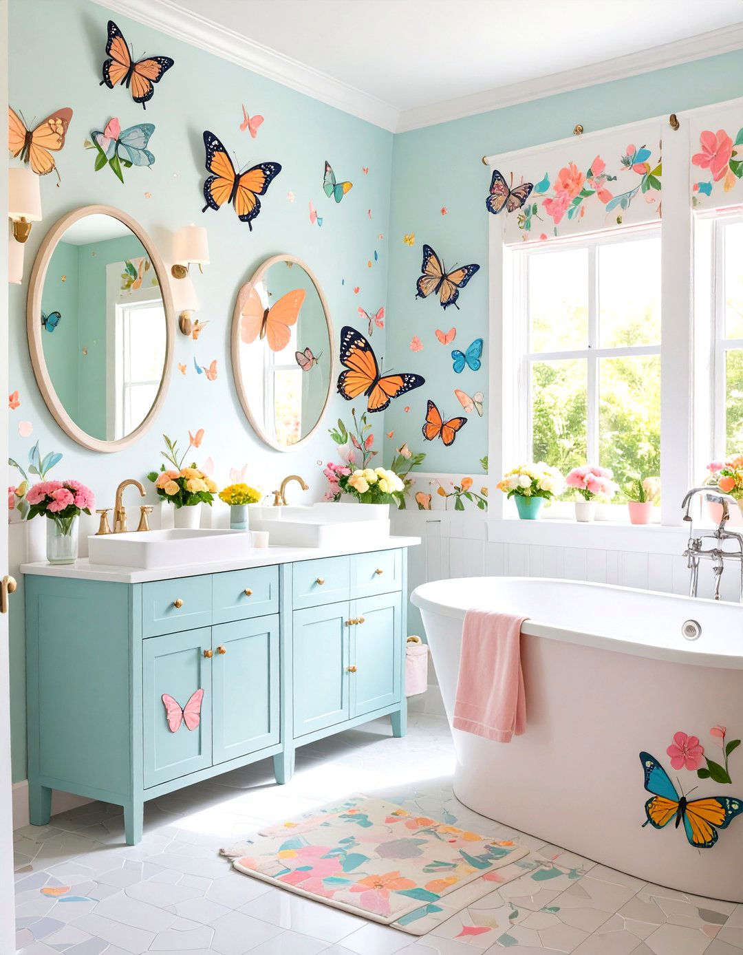 Garden Butterfly Kids Bathroom Paradise - 20 Kids Bathroom Ideas