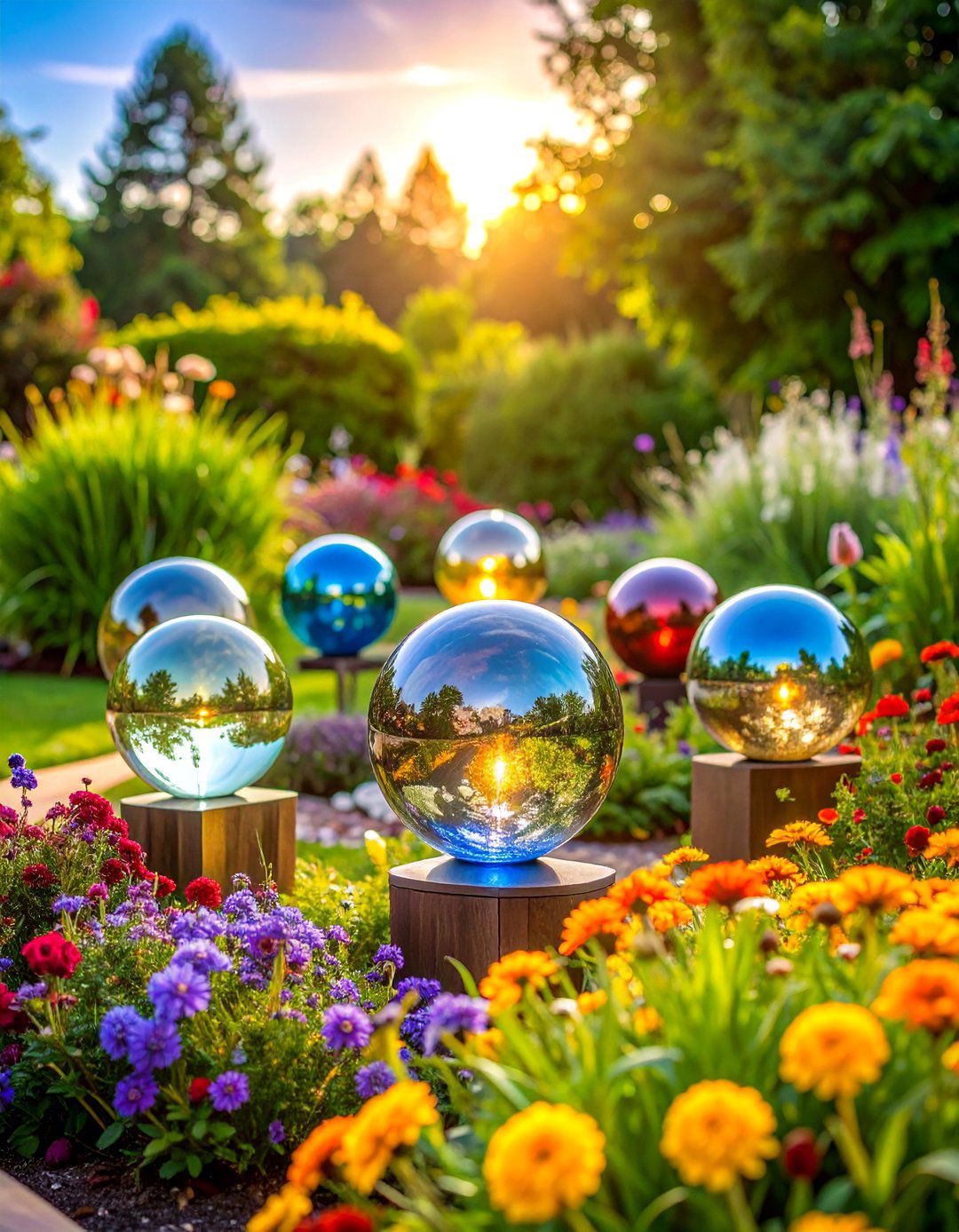 Garden Decor Gazing Ball Focal Points - 20 Garden Decor Ideas
