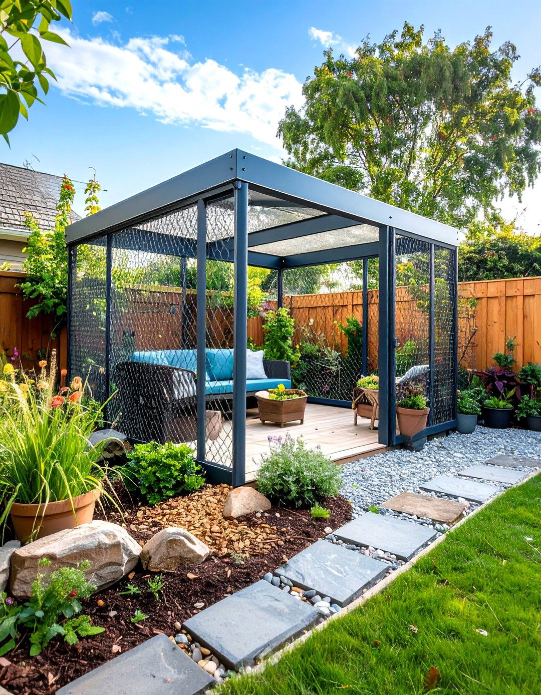Garden Integrated Outdoor Catio - 20 Outdoor Catio Ideas