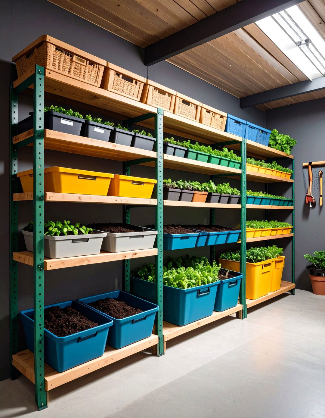 Garden Nook Garage Shelving for Outdoor Tools - 20 Garage Shelving Ideas