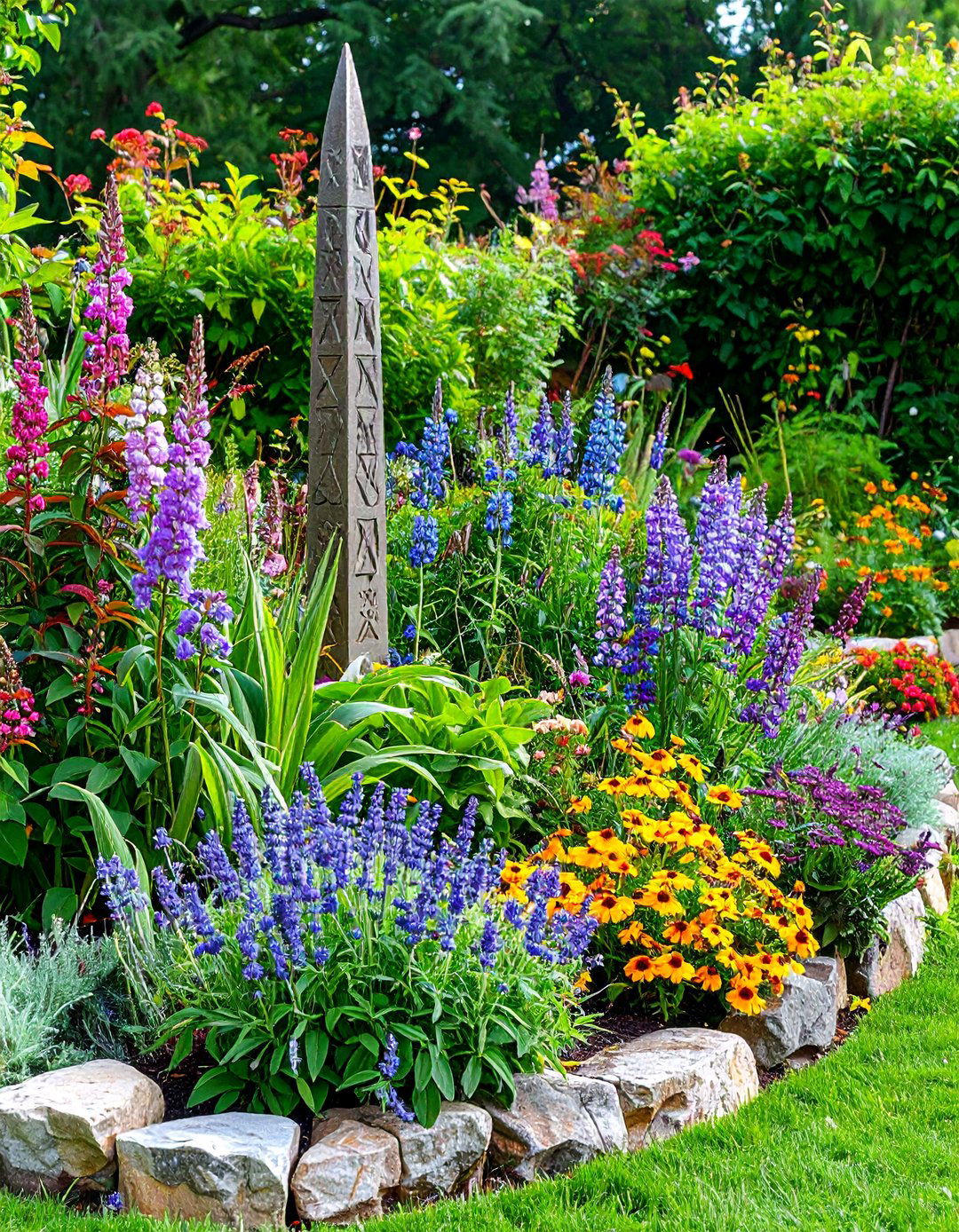 Garden Obelisk Focal Point - 20 Garden Focal Point Ideas