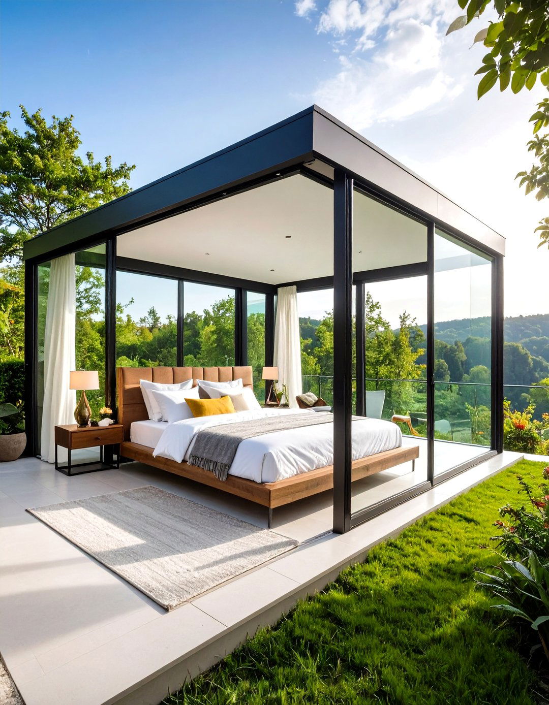 Garden Pavilion Outdoor Bedroom Ideas with Architectural Grandeur - 20 Outdoor Bedroom Ideas