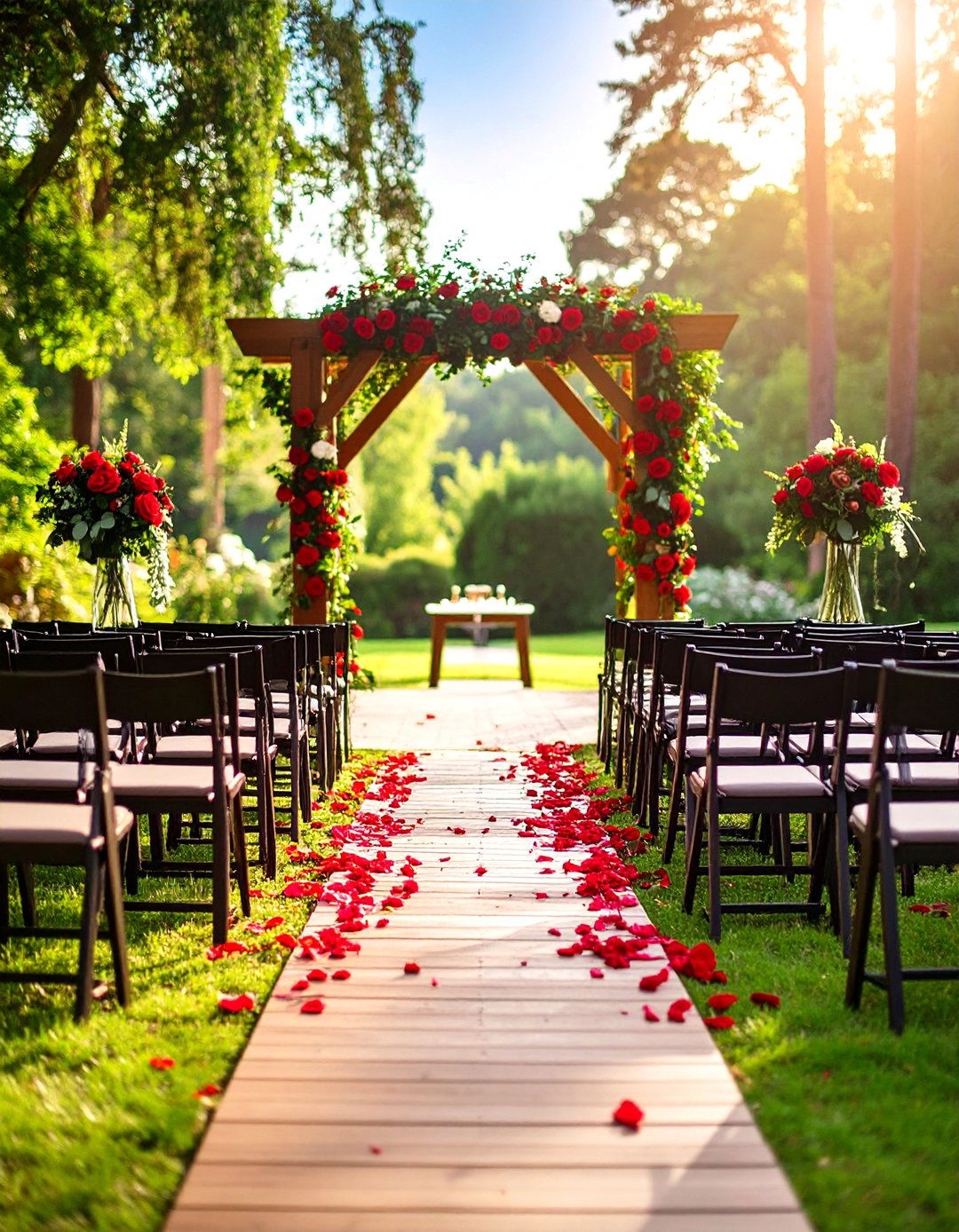 Garden Red and Black Wedding Romance - 20 Red and Black Wedding Ideas