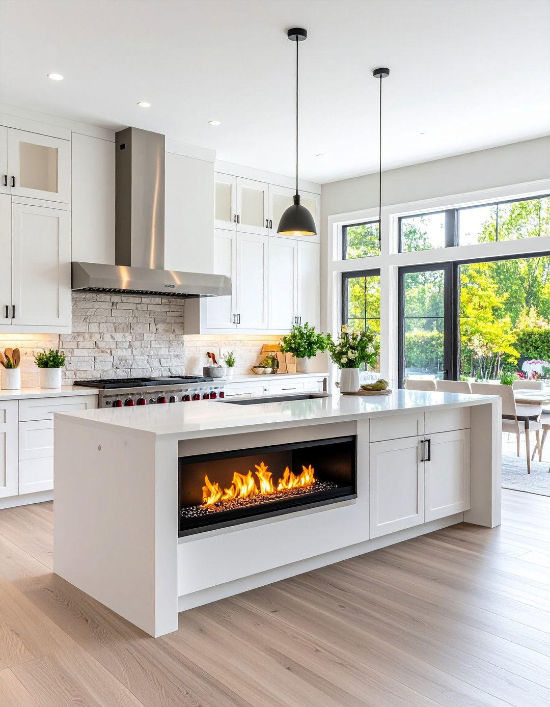 Gas Kitchen Fireplace With Clean Burning Efficiency