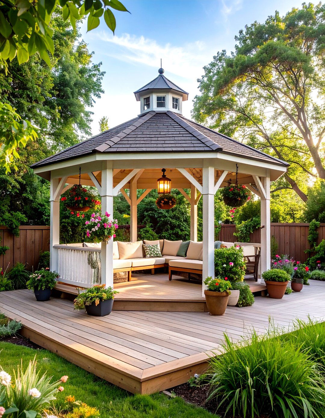 Gazebo Style Covered Deck Pavilion - 20 Covered Deck Ideas