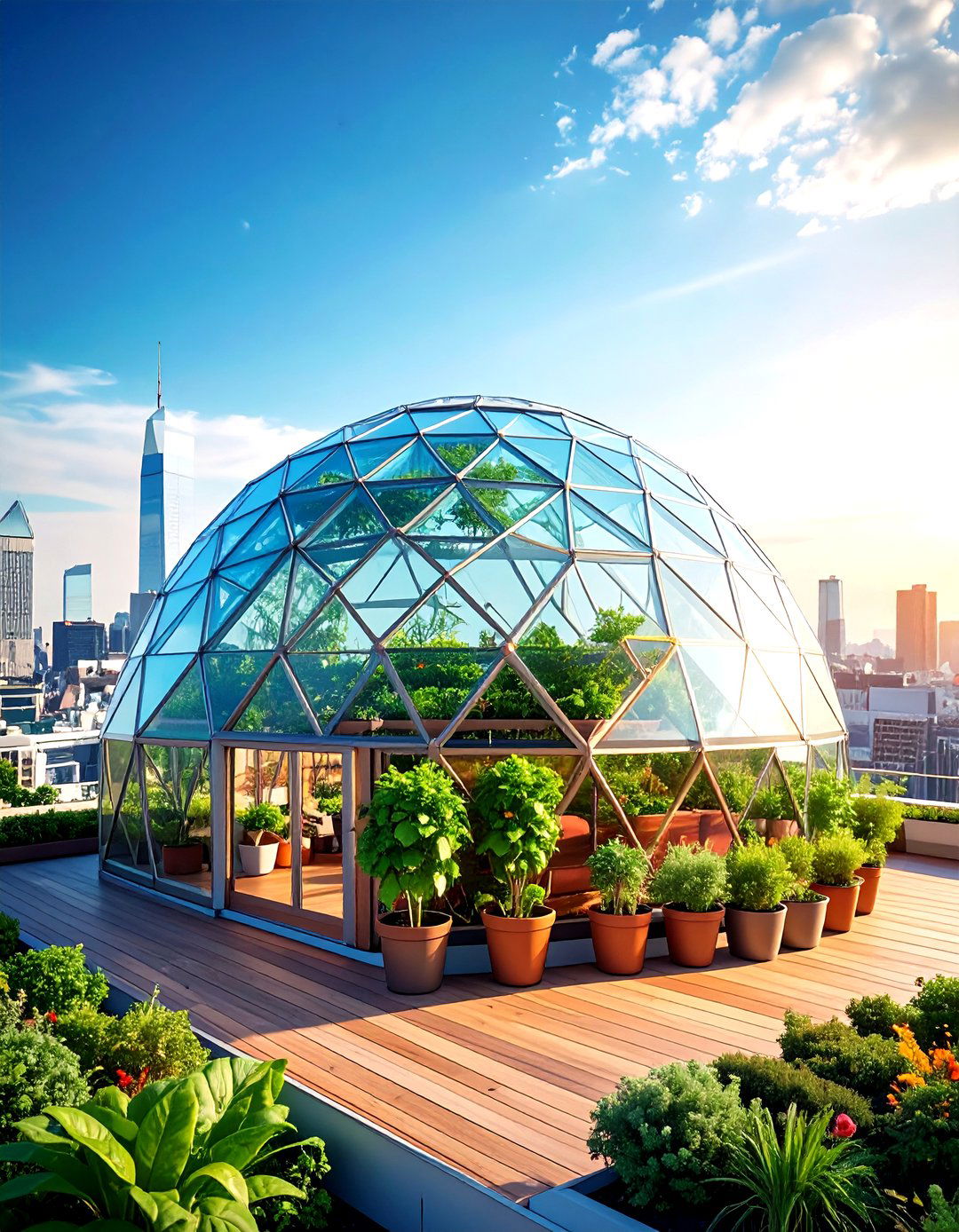 Geodesic Dome Rooftop Greenhouse - 20 Rooftop Greenhouse Ideas
