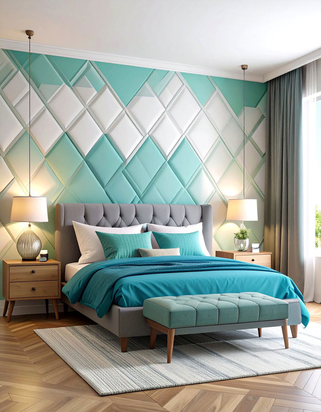 Geometric Bedroom Wallpaper for Modern Structure - 20 Bedroom Wallpaper Ideas