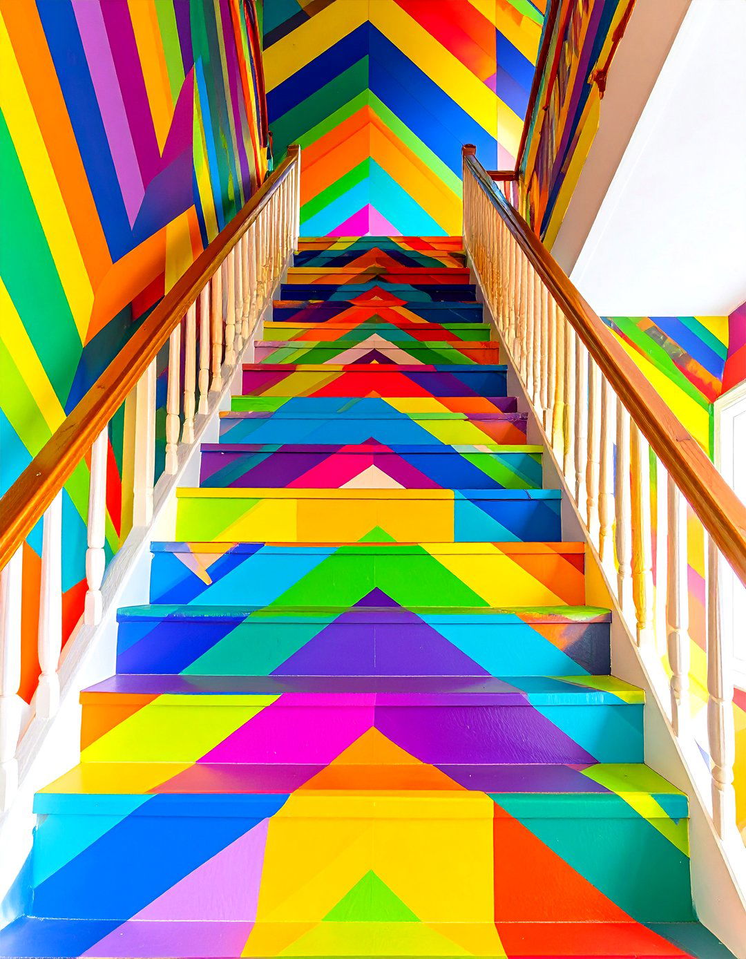 Geometric Designs - 20 Stair Riser Ideas