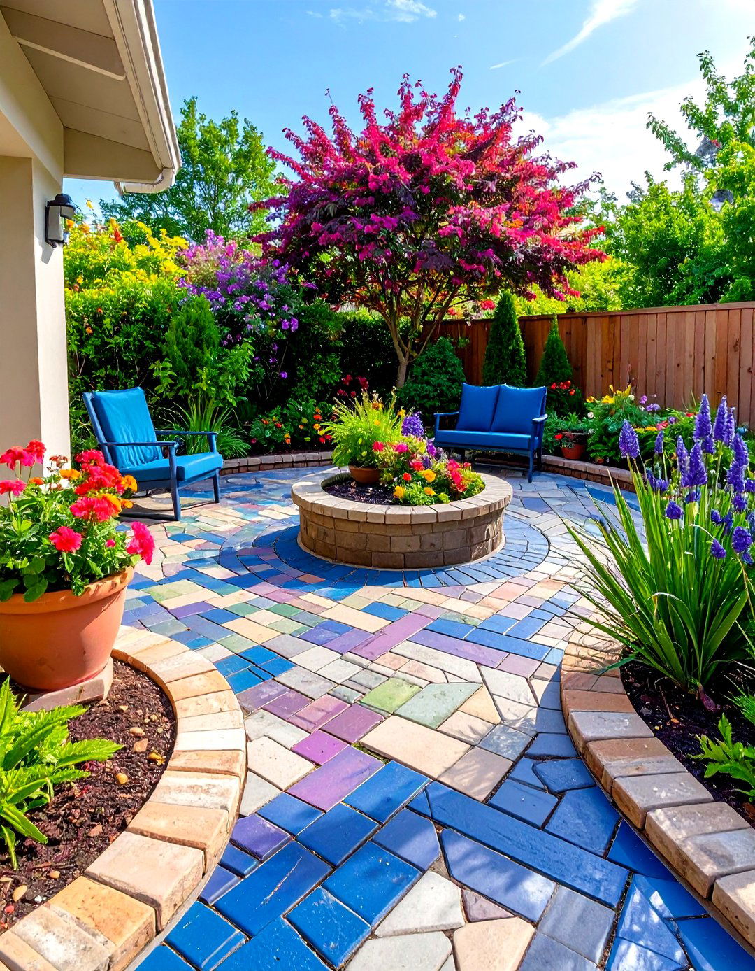 Geometric Hardscape Patterns - 20 Sunken Patio Ideas