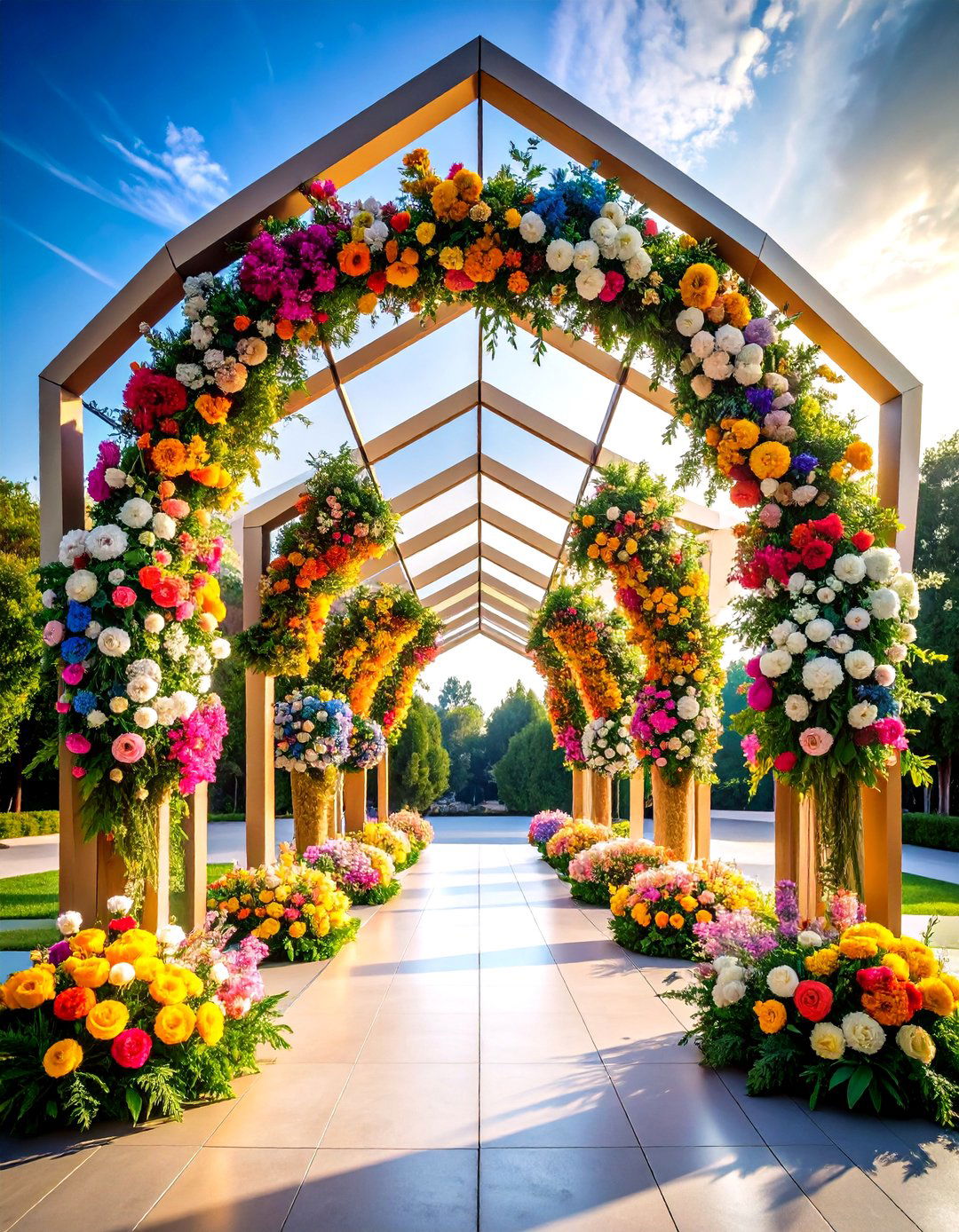 Geometric Hexagon Wedding Arch - 20 Wedding Arch Ideas