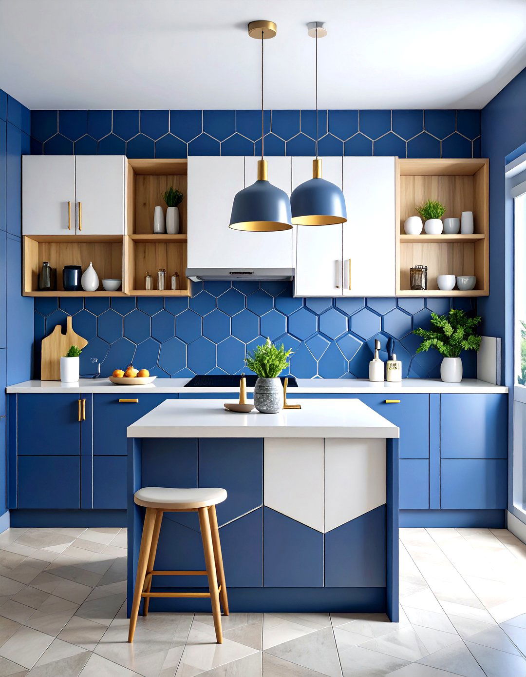 Geometric Kitchen Wallpaper Drama - 20 Kitchen Wallpaper Ideas