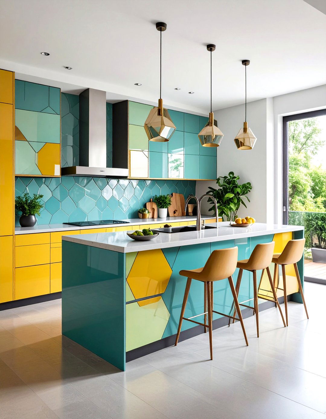 Geometric Modern Style Glass Kitchen Cabinets - 20 Modern Style Glass Kitchen Cabinets