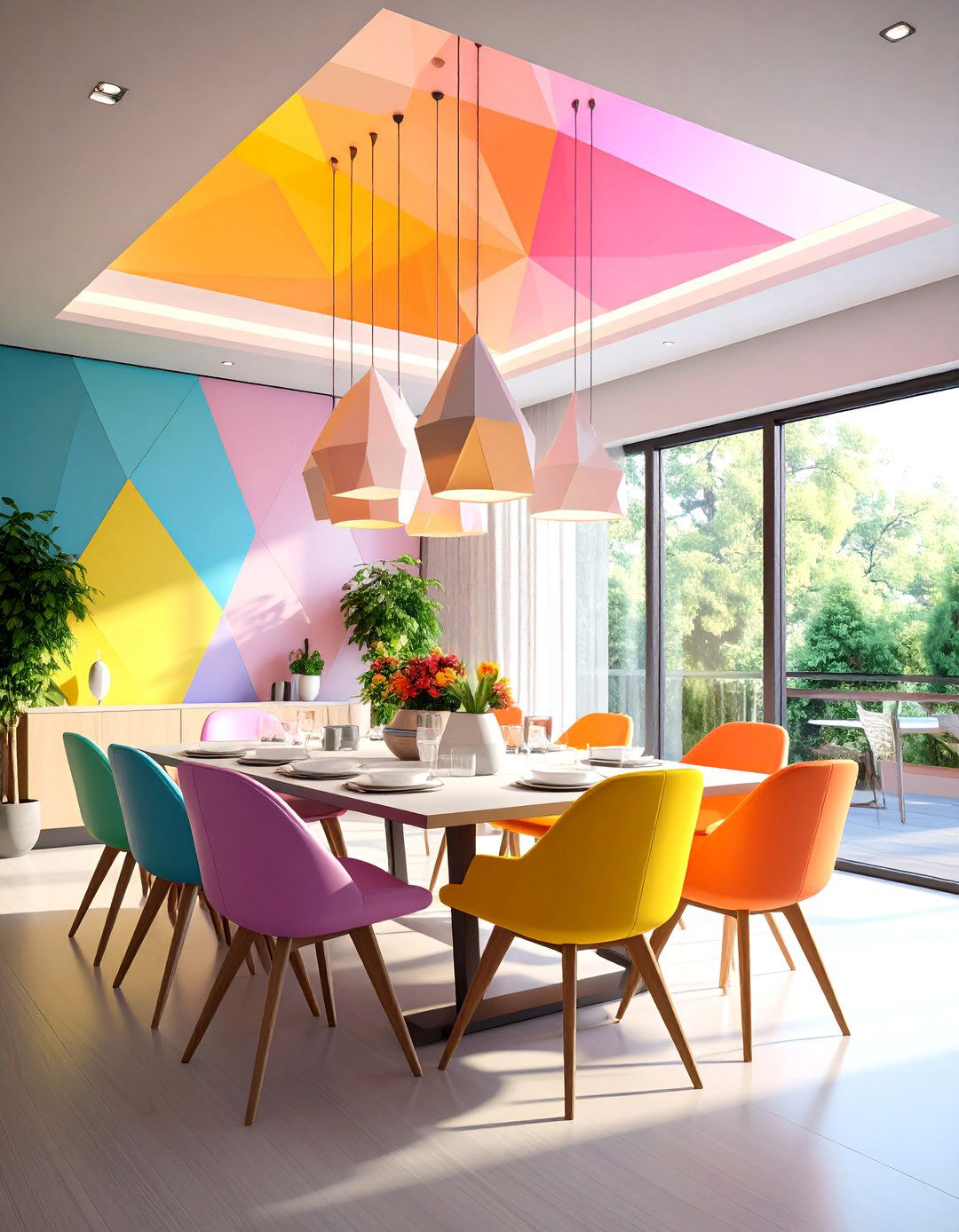 Geometric Multi Level Tray Ceiling - 20 tray ceiling ideas