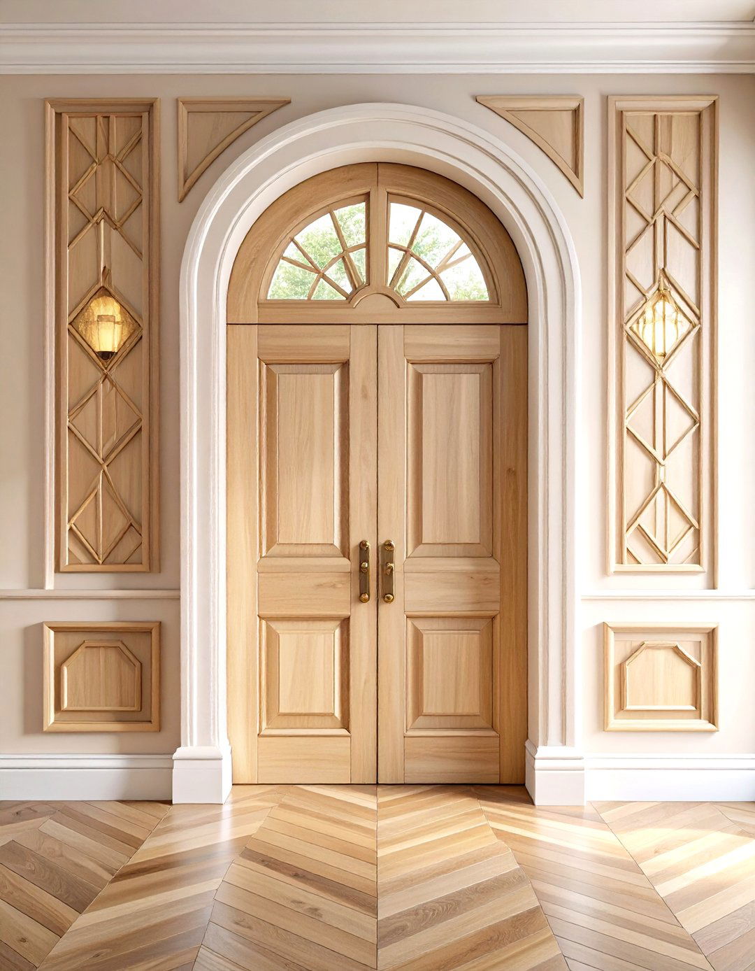 Geometric Paneled Door Trim for Art Deco Flair - 20 Door Trim Ideas