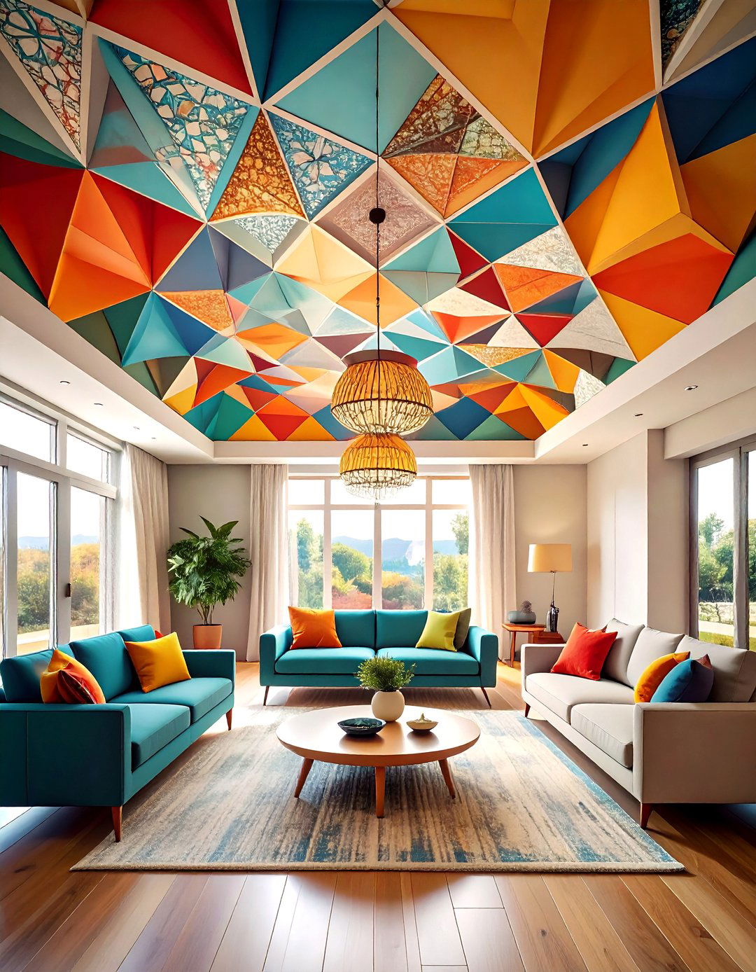Geometric Pattern Ceiling Wallpaper - 20 Ceiling Wallpaper Ideas