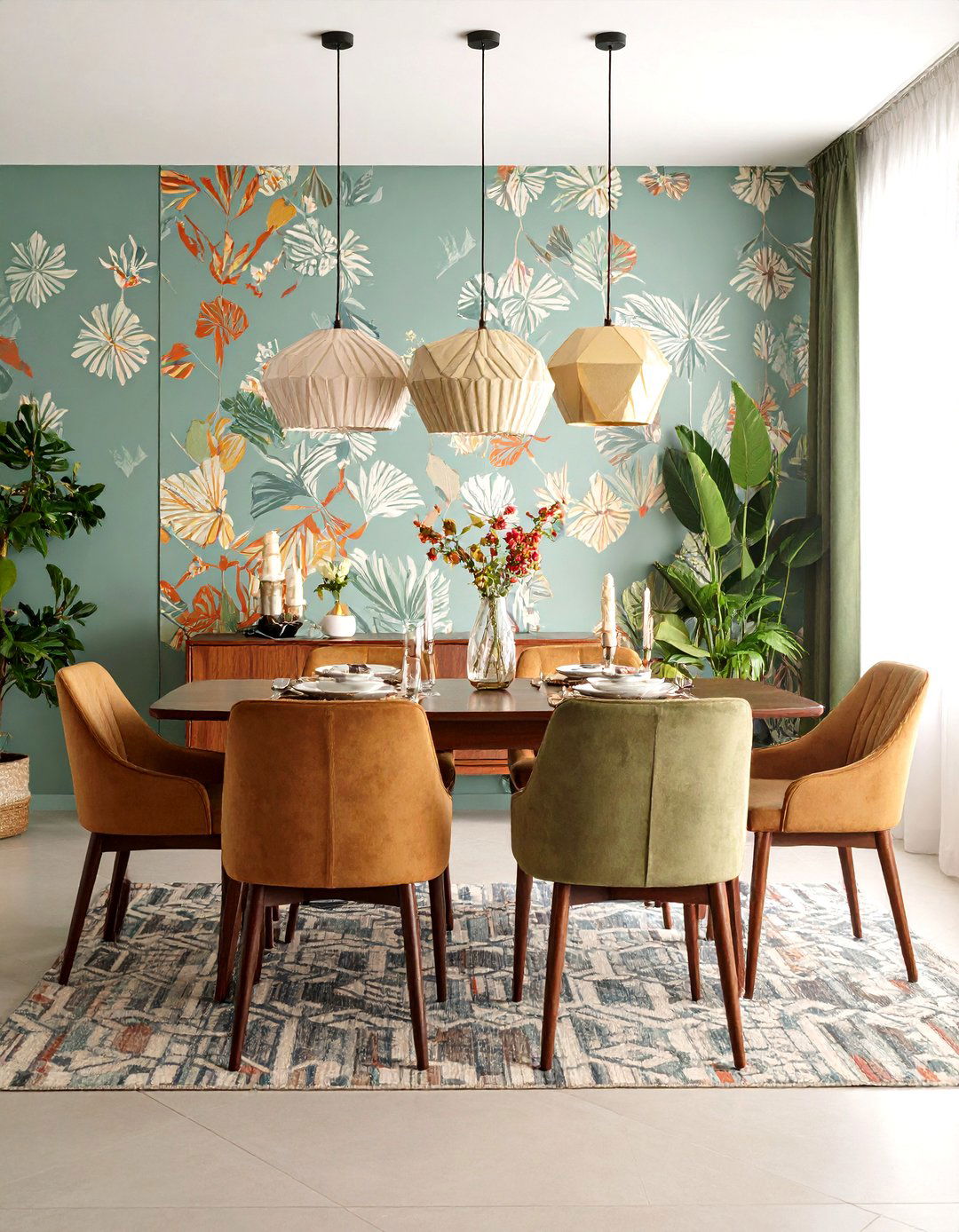 Geometric Pattern Mid Century Modern Dining Room - 20 Mid-century Modern Dining Rooms