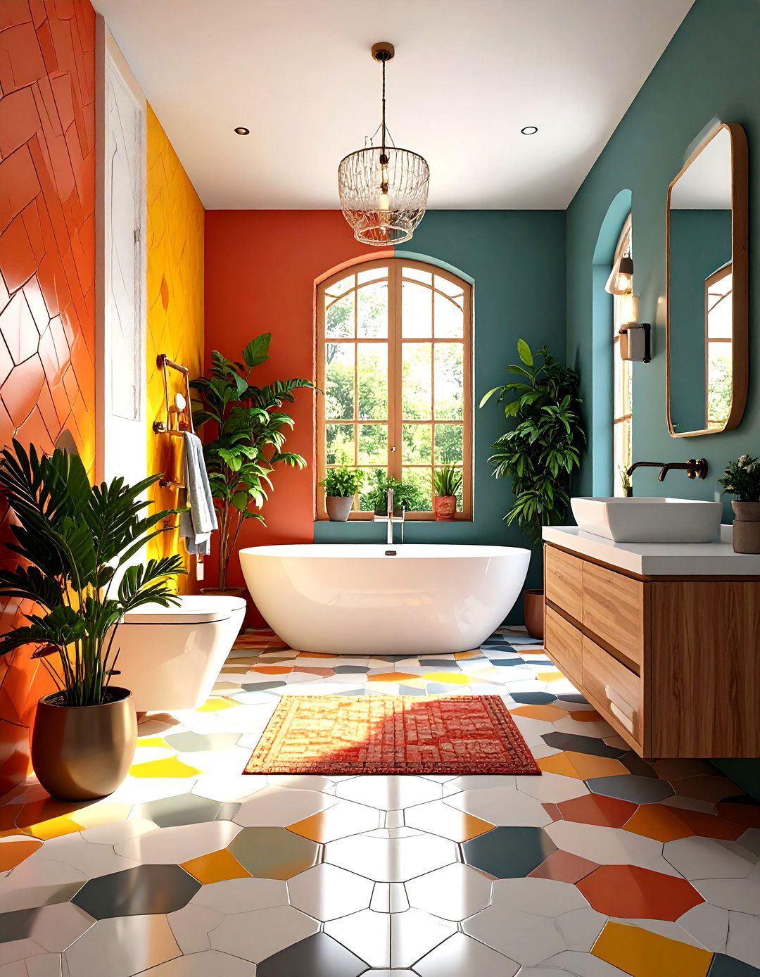 Geometric Pattern Wet Room - 20 Wet Room Ideas
